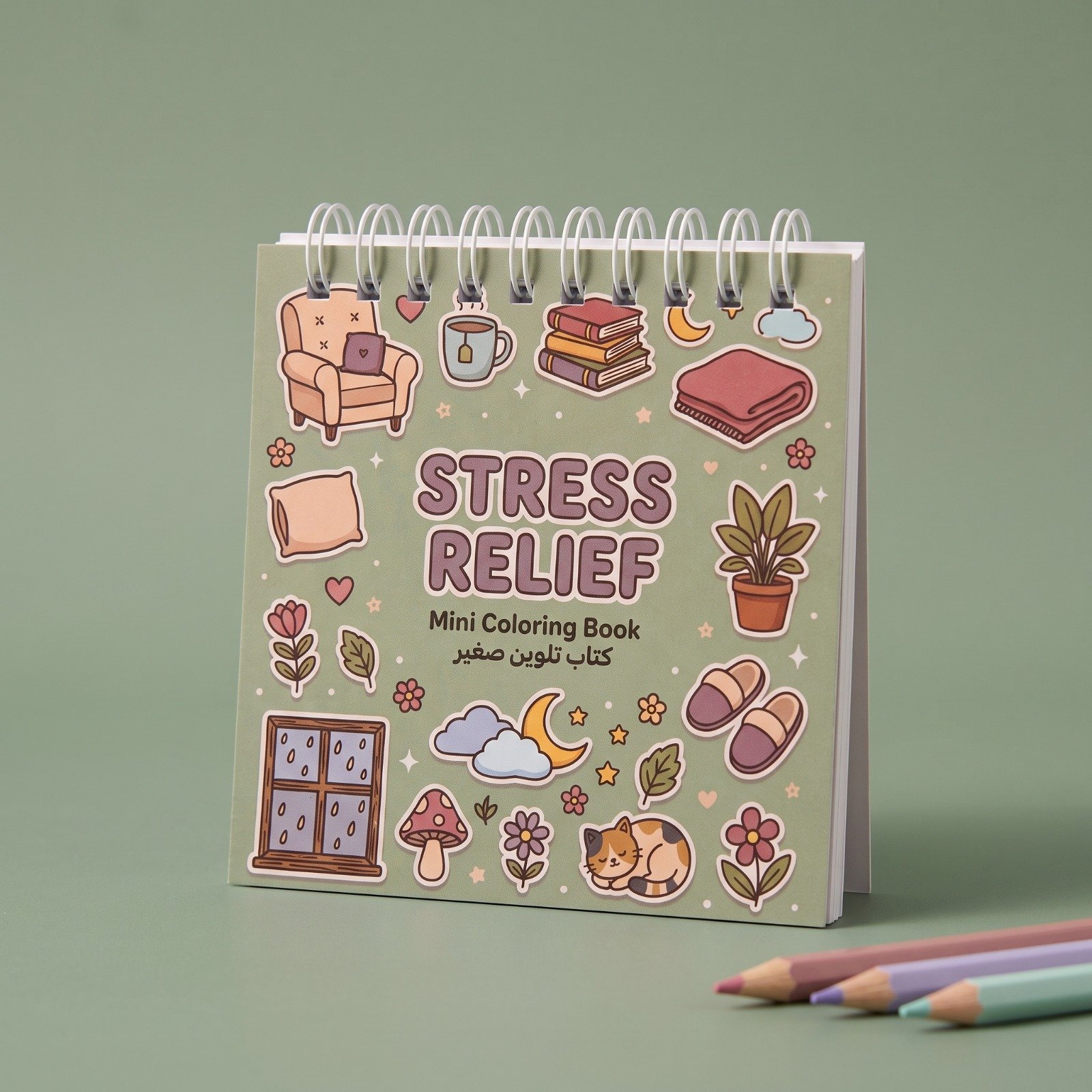 Stress relief mini coloring book